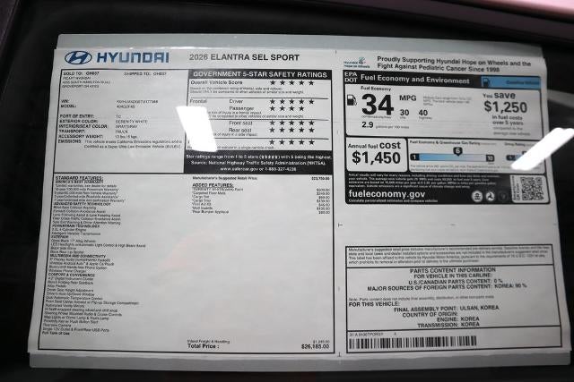 2026 Hyundai ELANTRA SEL Sport IVT