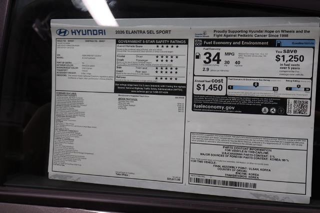 2026 Hyundai ELANTRA SEL Sport Sedan