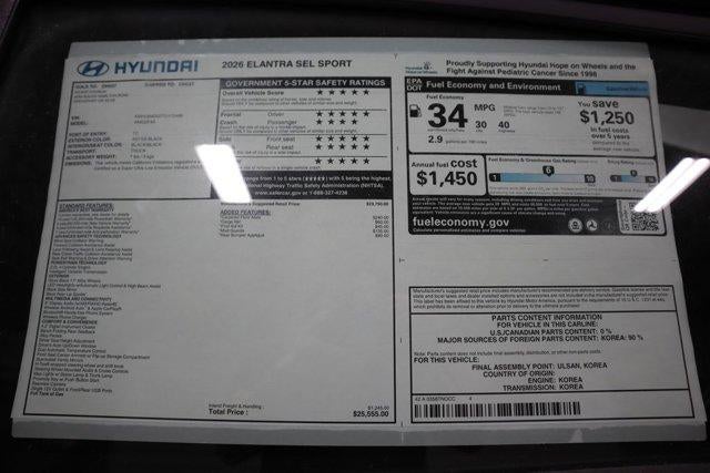 2026 Hyundai ELANTRA SEL Sport IVT