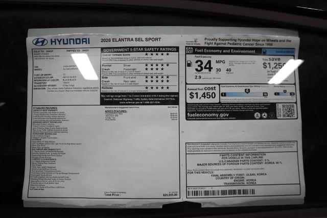 2026 Hyundai ELANTRA SEL Sport IVT