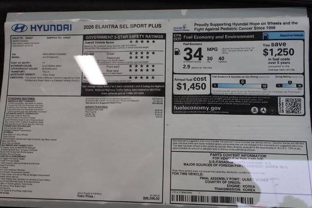 2026 Hyundai ELANTRA SEL Sport Plus Sedan