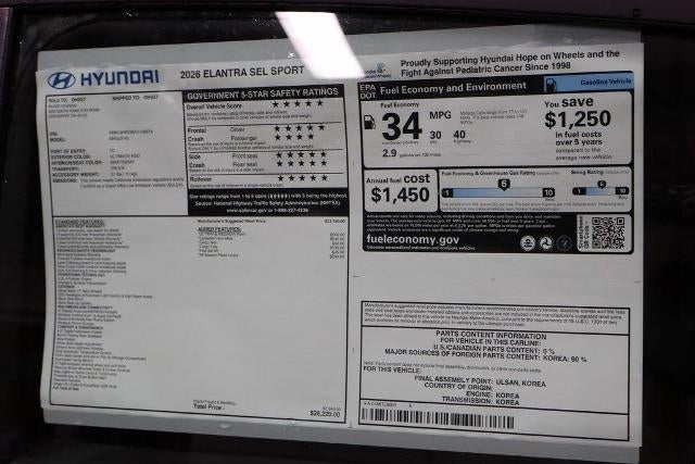 2026 Hyundai ELANTRA SEL Sport IVT
