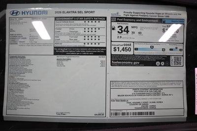 2026 Hyundai ELANTRA SEL Sport IVT