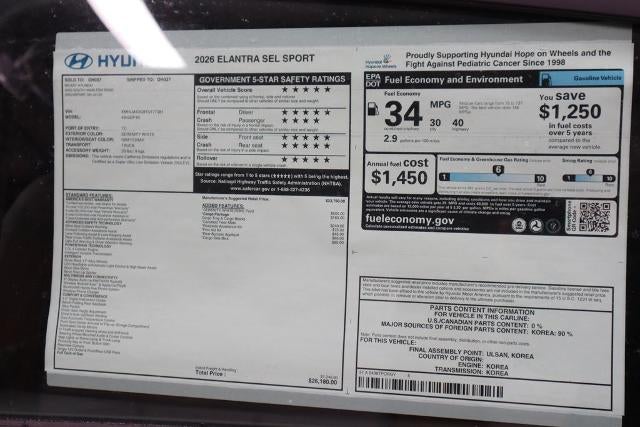 2026 Hyundai ELANTRA SEL Sport IVT