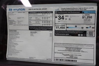 2026 Hyundai ELANTRA SEL Sport IVT