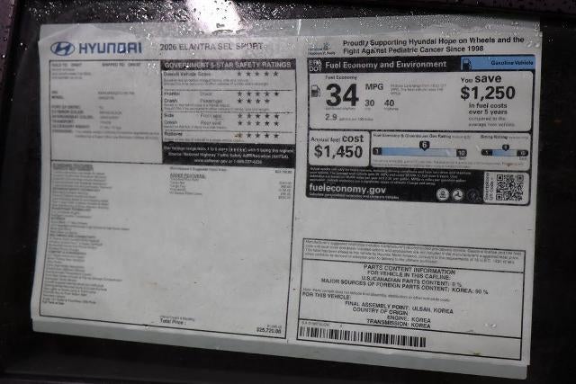 2026 Hyundai ELANTRA SEL Sport IVT