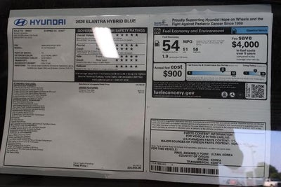 2026 Hyundai ELANTRA Hybrid Blue Sedan