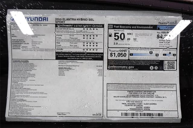 2025 Hyundai ELANTRA Hybrid SEL Sport DCT