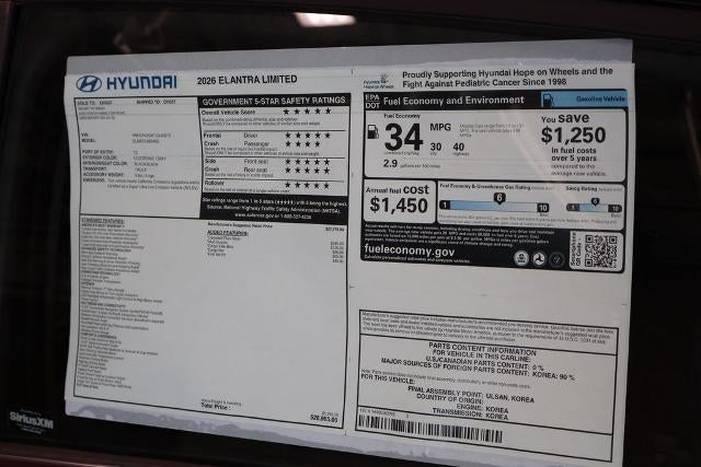 2026 Hyundai ELANTRA Limited Sedan
