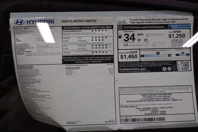 2026 Hyundai ELANTRA Limited IVT
