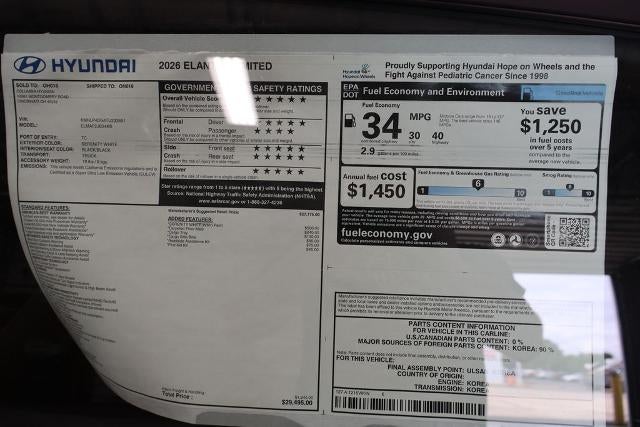 2026 Hyundai ELANTRA Limited Sedan