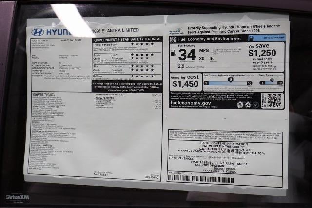 2026 Hyundai ELANTRA Limited IVT