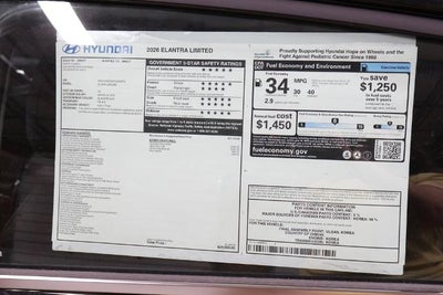 2026 Hyundai ELANTRA Limited Sedan