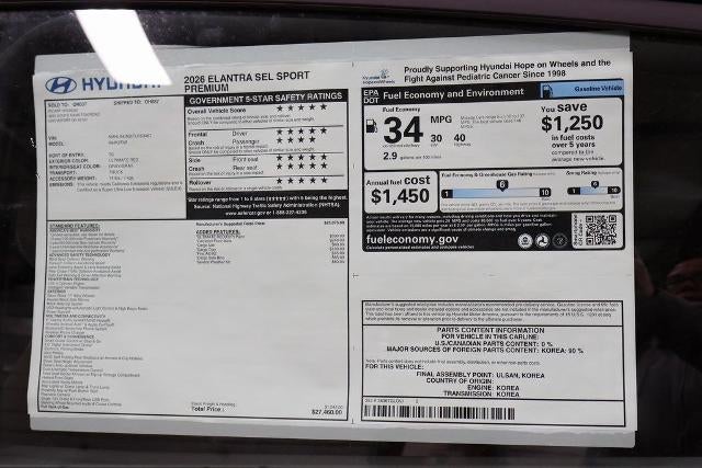 2026 Hyundai ELANTRA SEL Sport Premium IVT