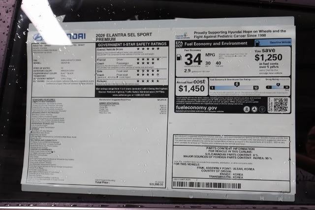 2026 Hyundai ELANTRA SEL Sport Premium IVT