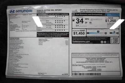 2026 Hyundai ELANTRA SEL Sport Premium Sedan
