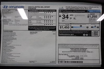 2026 Hyundai ELANTRA SEL Sport Premium IVT