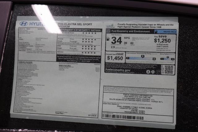 2026 Hyundai ELANTRA SEL Sport Premium IVT