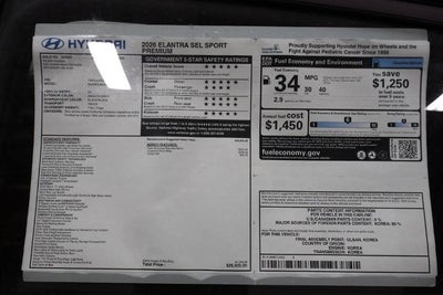2026 Hyundai ELANTRA SEL Sport Premium IVT