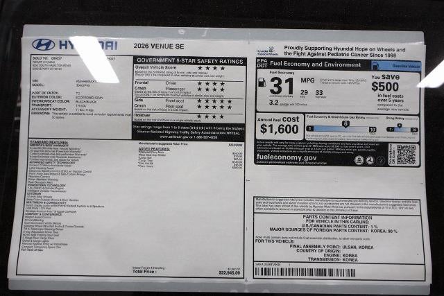 2026 Hyundai VENUE SE FWD