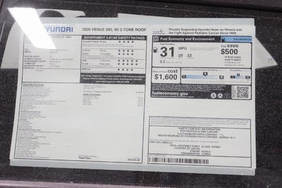 2026 Hyundai VENUE SEL FWD w/Two-Tone Roof