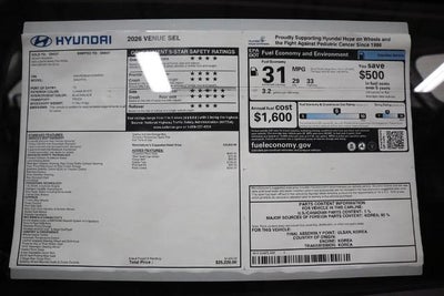 2026 Hyundai VENUE SEL FWD w/Two-Tone Roof