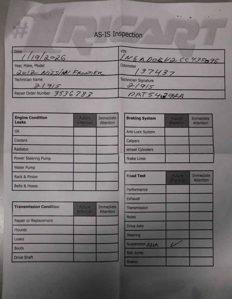 2012 Nissan Frontier SV