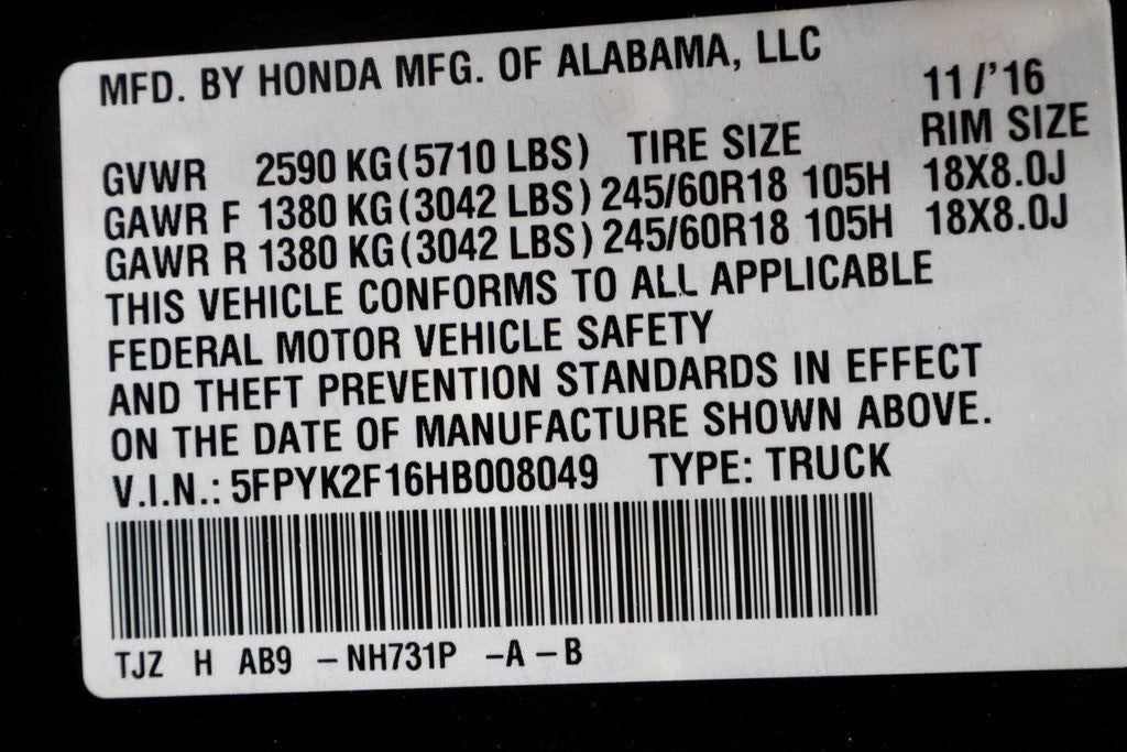 2017 Honda Ridgeline Sport
