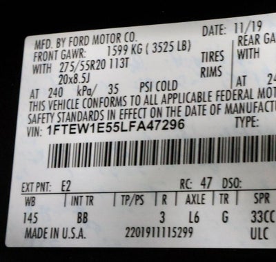 2020 Ford F-150 Platinum