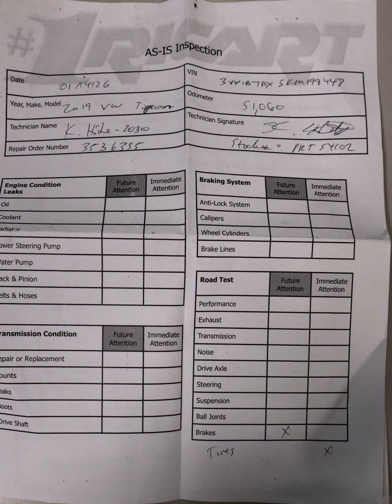 2019 Volkswagen Tiguan 2.0T S