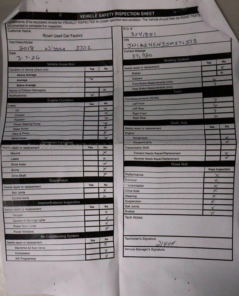 2018 Nissan 370Z Coupe Sport